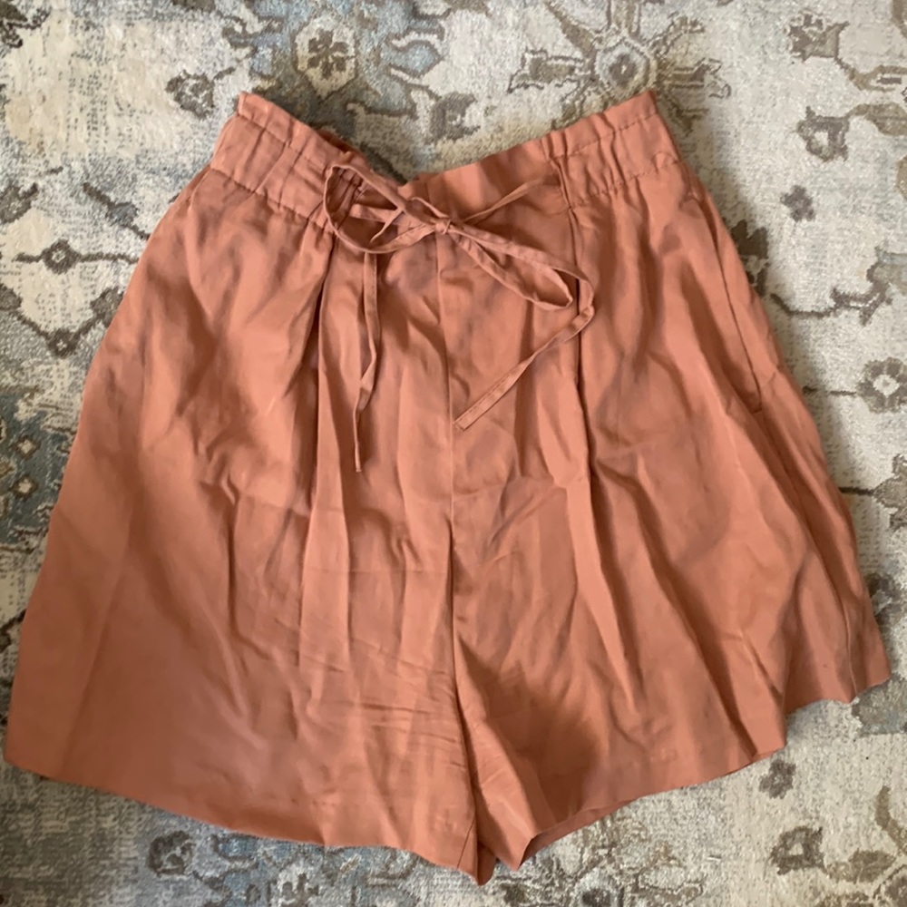 High Waisted Zara Paper Bag Bermuda Shorts Small